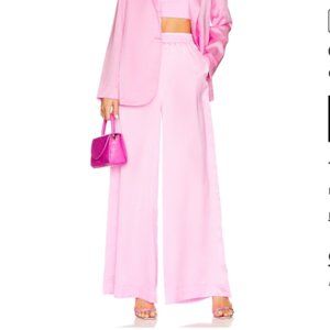 NWT Show Me Your Mumu Irwin Pants in Pink Luxe Satin Size XS